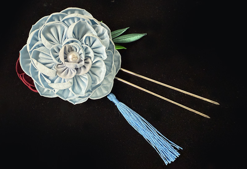 細工纏花雙層繁花髮梳